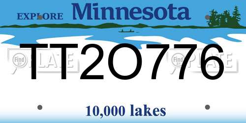 TT2O776 Minnesota License Plate