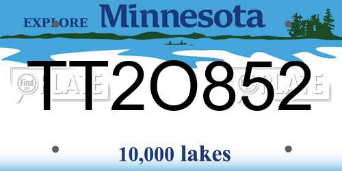TT2O852 Minnesota License Plate