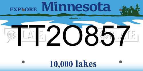 TT2O857 Minnesota License Plate