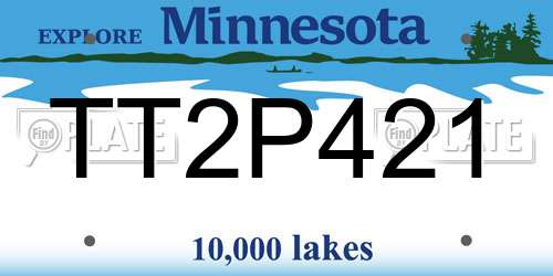 TT2P421 Minnesota License Plate