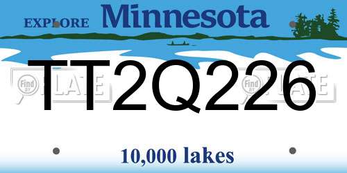 TT2Q226 Minnesota License Plate