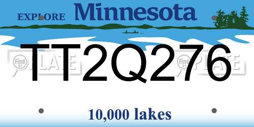TT2Q276 Minnesota License Plate