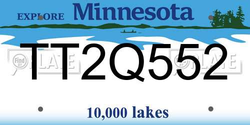 TT2Q552 Minnesota License Plate