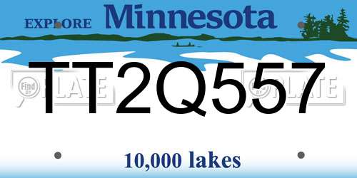 TT2Q557 Minnesota License Plate