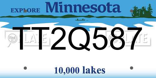 TT2Q587 Minnesota License Plate