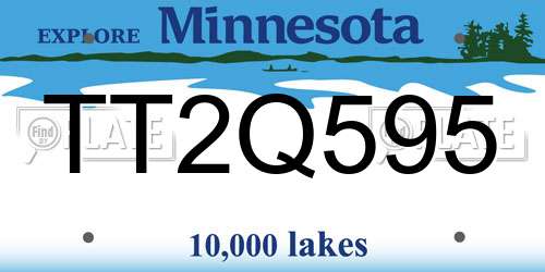TT2Q595 Minnesota License Plate
