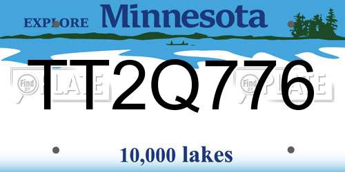 TT2Q776 Minnesota License Plate