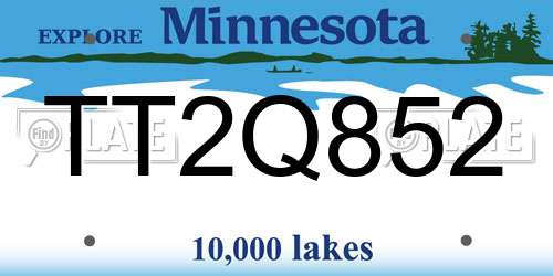 TT2Q852 Minnesota License Plate