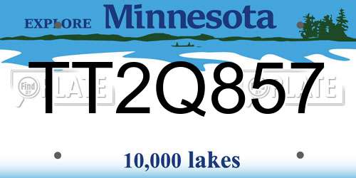 TT2Q857 Minnesota License Plate