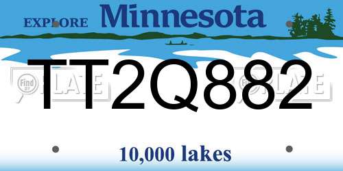 TT2Q882 Minnesota License Plate