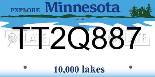 TT2Q887 Minnesota License Plate