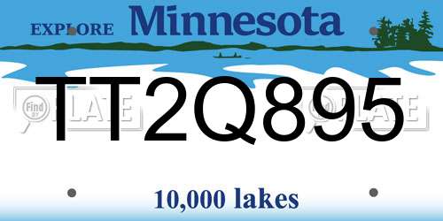 TT2Q895 Minnesota License Plate