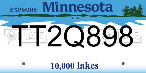 TT2Q898 Minnesota License Plate