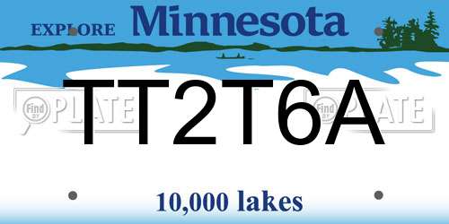 TT2T6A Minnesota License Plate
