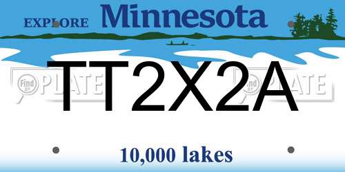 TT2X2A Minnesota License Plate