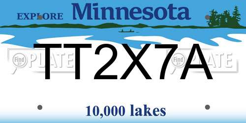 TT2X7A Minnesota License Plate