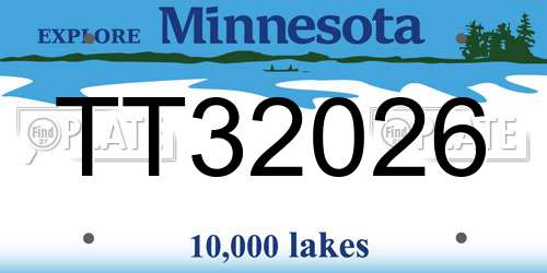 TT32026 Minnesota License Plate