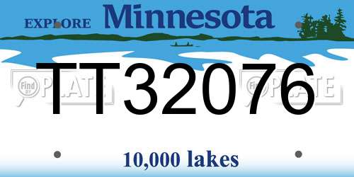 TT32076 Minnesota License Plate