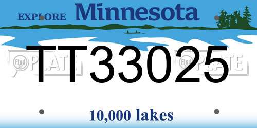 TT33025 Minnesota License Plate