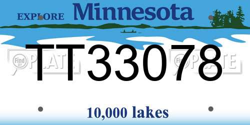 TT33078 Minnesota License Plate