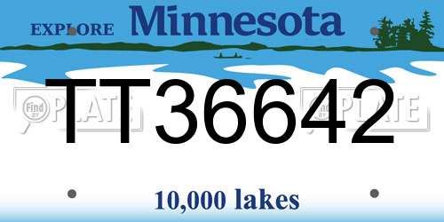 TT36642 Minnesota License Plate