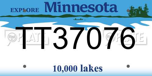 TT37076 Minnesota License Plate