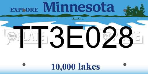 TT3E028 Minnesota License Plate