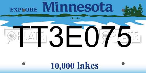 TT3E075 Minnesota License Plate