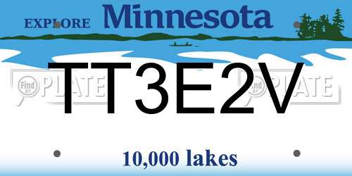 TT3E2V Minnesota License Plate