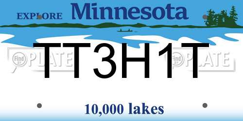 TT3H1T Minnesota License Plate