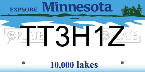 TT3H1Z Minnesota License Plate