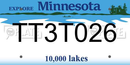 TT3T026 Minnesota License Plate