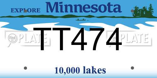 TT474 Minnesota License Plate