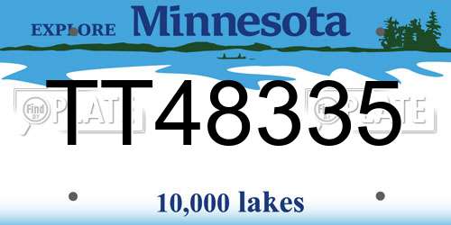 TT48335 Minnesota License Plate