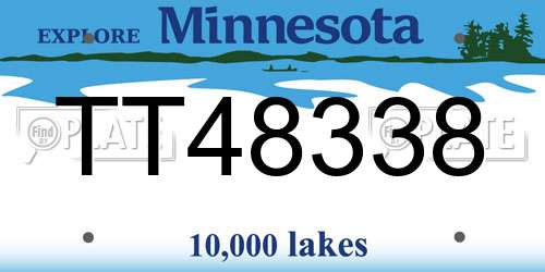 TT48338 Minnesota License Plate