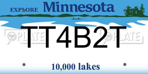 TT4B2T Minnesota License Plate