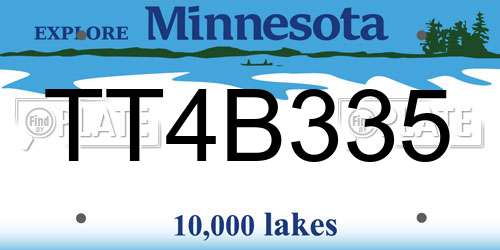 TT4B335 Minnesota License Plate