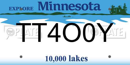 TT4O0Y Minnesota License Plate