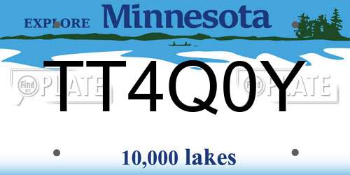 TT4Q0Y Minnesota License Plate