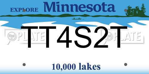 TT4S2T Minnesota License Plate