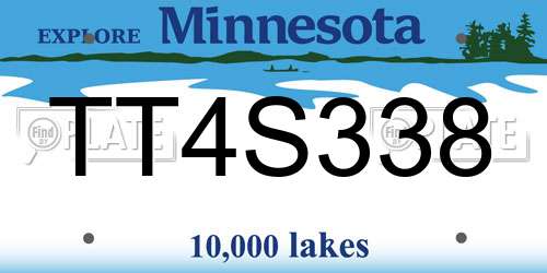 TT4S338 Minnesota License Plate