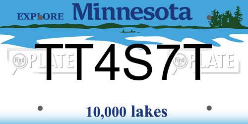 TT4S7T Minnesota License Plate