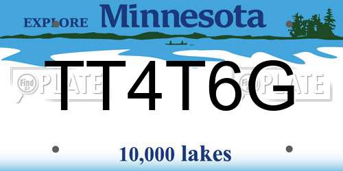 TT4T6G Minnesota License Plate