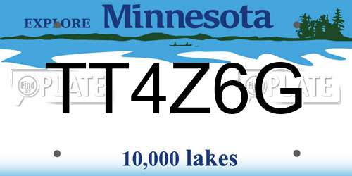 TT4Z6G Minnesota License Plate