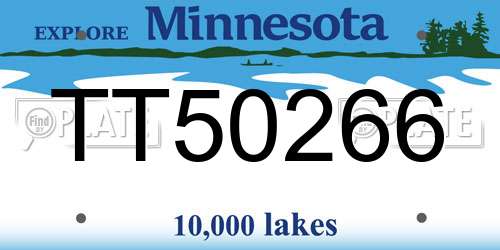 TT50266 Minnesota License Plate