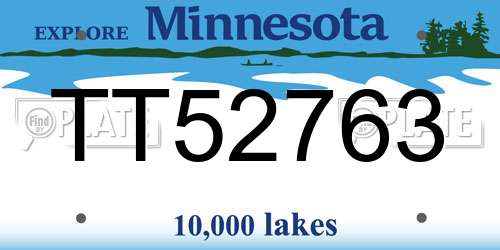 TT52763 Minnesota License Plate