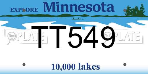 TT549 Minnesota License Plate