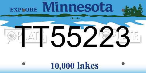 TT55223 Minnesota License Plate