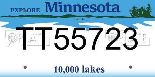TT55723 Minnesota License Plate