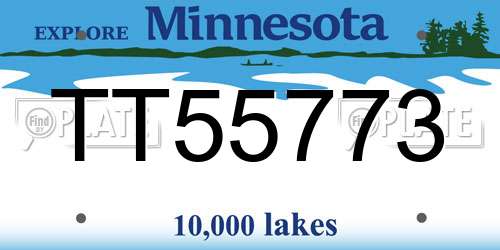 TT55773 Minnesota License Plate